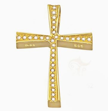 Χρυσός βαπτιστικός σταυρός ΤΡΙΑΝΤΟΣ