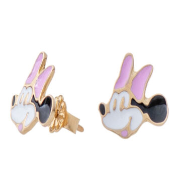 Min01 -Χρυσά σκουλαρίκια Minnie Mouse 14Κ