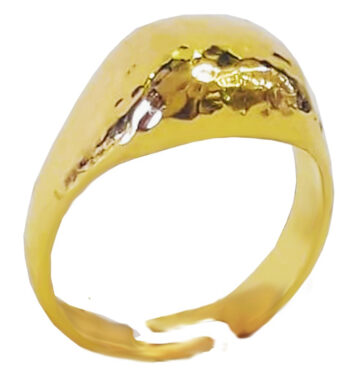 χειροποίητο σφυρήλατο ασημένιο δαχτυλίδι με κίτρινη επιμετάλλωση