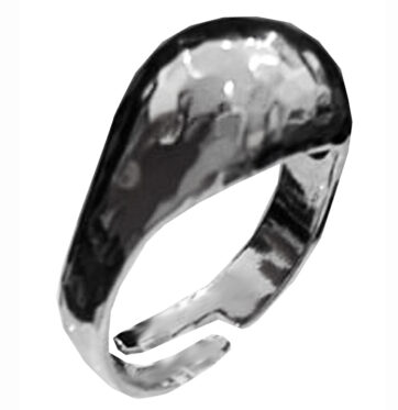 χειροποίητο σφυρήλατο ασημένιο δαχτυλίδι με ανθρακί επιμετάλλωση