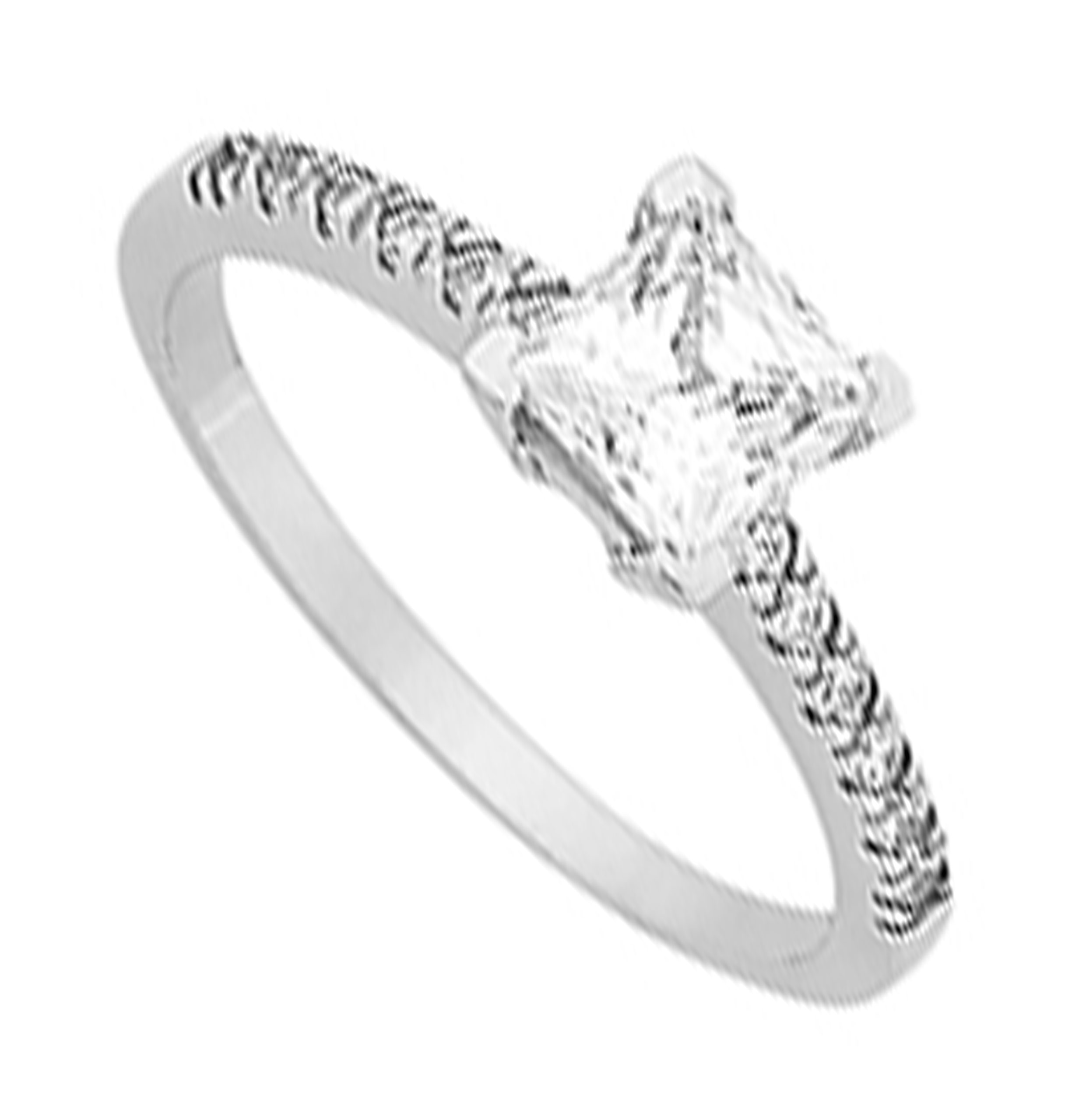 ΖΛ1101m- Λευκόχρυσο μονόπετρο δαχτυλίδι 9K - Image 3