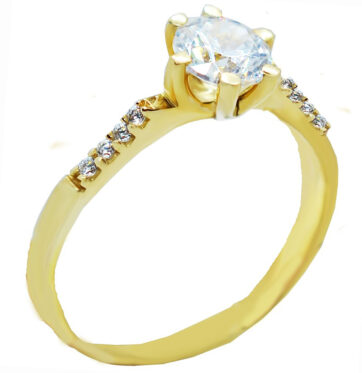 ΖΧ1459α -Χρυσό μονόπετρο δαχτυλίδι 14Κ