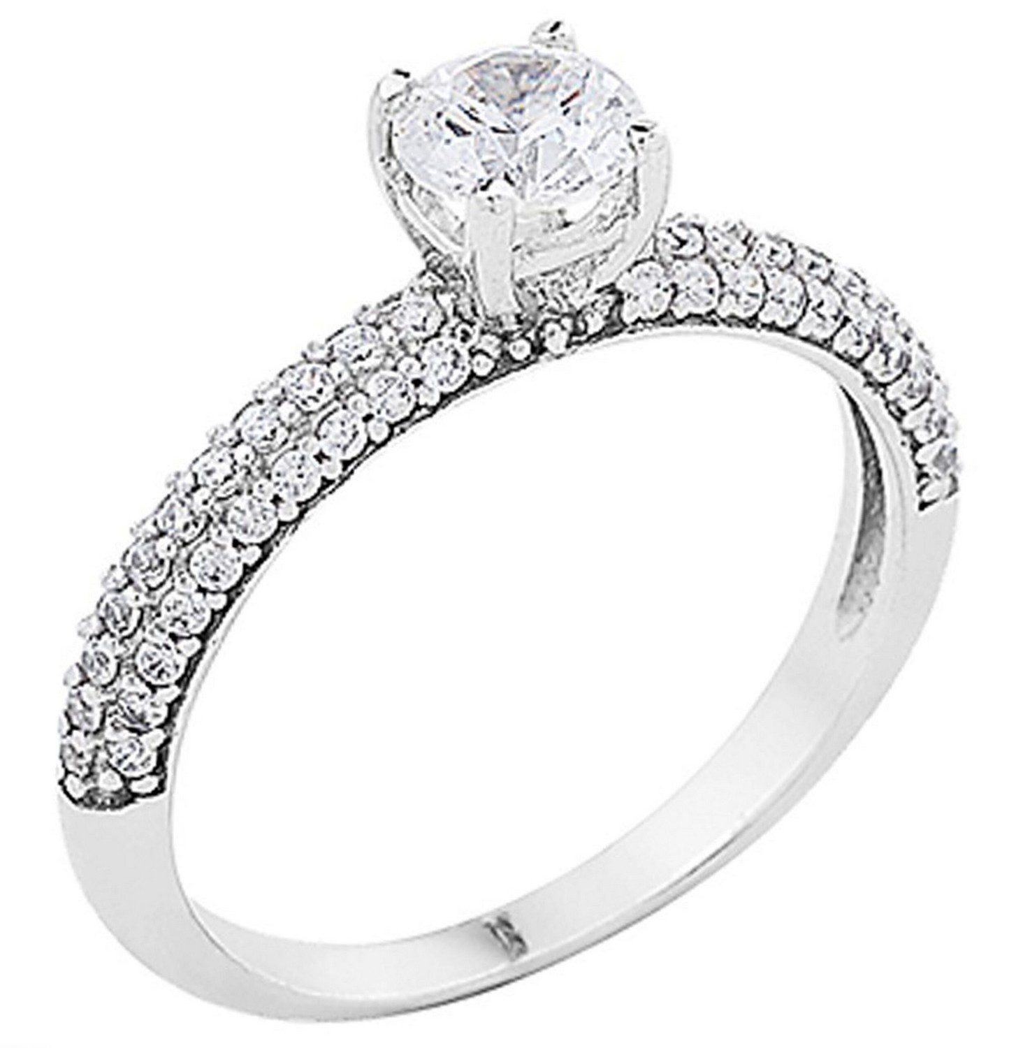 ΖΛ1147α- Λευκόχρυσο μονόπετρο δαχτυλίδι 9K