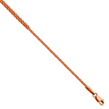 ΡΤΣ025 -Ροζ χρυσή αλυσίδα λαιμού 14Κ