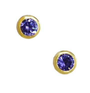 ΣΚ110 -Χρυσά σκουλαρίκια με πέτρα 14K