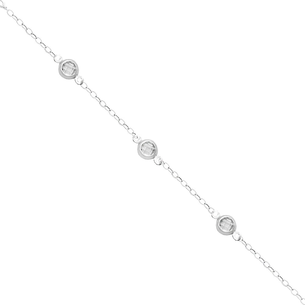 BR19857-leukoxruso-vraxioli Λευκόχρυση αλυσίδα χεριού με λευκές πέτρες.