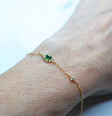 BR19862m -Χρυσή αλυσίδα χεριού 14Κ